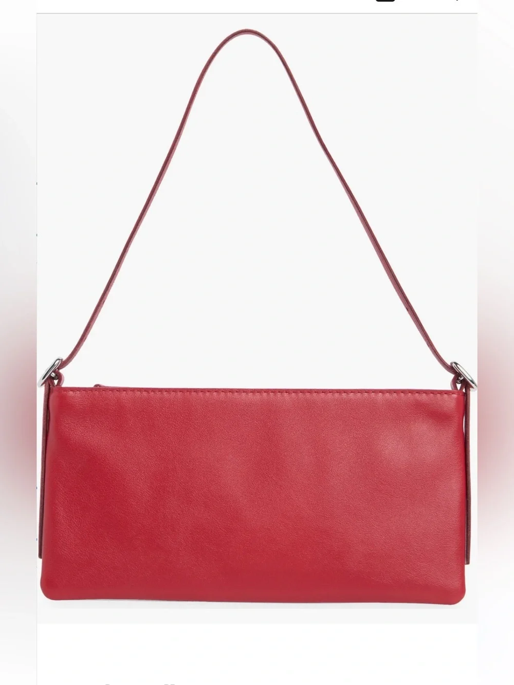 Madewell Mini Sculptural Buckle Red Leather Shoulder Bag Y2K 90s Baguette